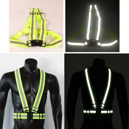 Traffic Use Safety Reflective Vest Belt On Night