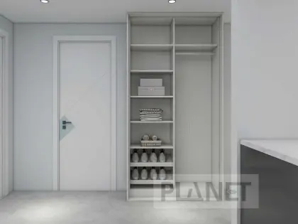 Space saving modern design sliding doors wardrobe
