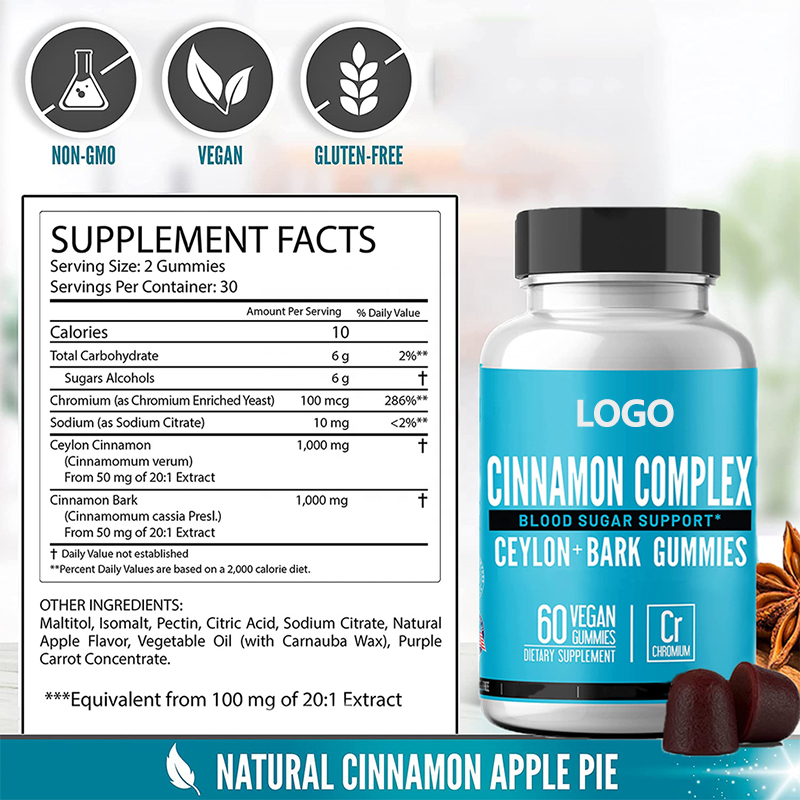 OEM/ODM Natural Joint and brand Support Ceylon Cinnamon Complex Gummies Lower Blood Sugar Gummies