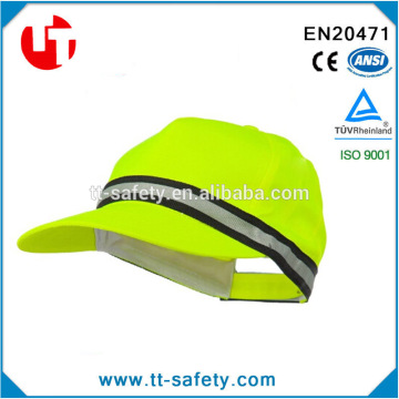 lime green adjustable hook and loop closure reflective cap for adult unisex