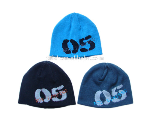 wholesale different number knitted beanie hat