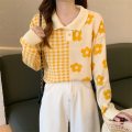 Womens Long Sleeve Color Block Sweaters