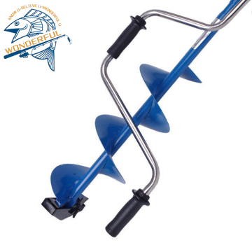 Factory New Blue Red Folding 2 Blades Steel Ice Fishing Hand Drill
