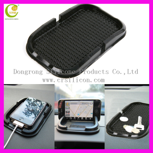 Hot selling black color PVC non slip cell phone pad, high quality multi-functional car anti slip mat, non slip mat for phone