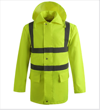 Reflective raincoat with high quality reflective tape