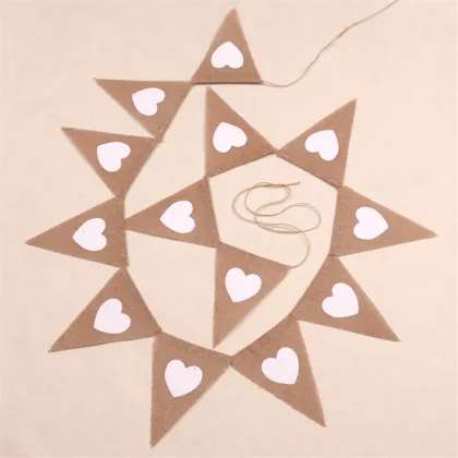 Hemp bunting heart flag