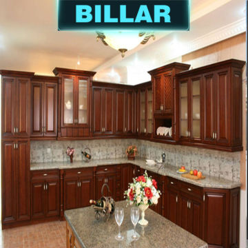 GuangZhou Prefab models solid wood kitchen cabinet desigsn