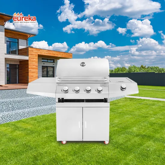 Modern 2021 Outdoor Pizza Oven BBQ Gas Burners Modular Kitchen Cabinet