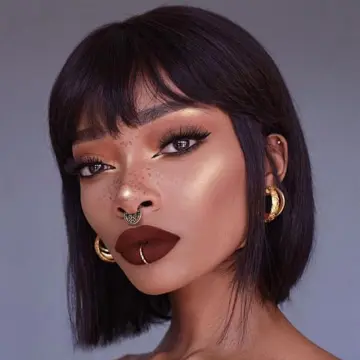 Sunlight Short Straight Indian Human Hair Glueless Machine Made Wig Bob Wigs With Bangs