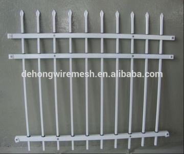 3rails used wrought iron fencing/steel picket fencing/galvanized steel fencing(ISO9001)