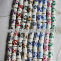 Flower Design Cylinder Ceramiczne Porcelany Charms Spacer Bead