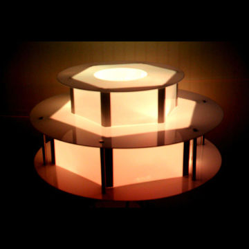 CHOCOLAZI ANT-8145L Auger 3 tiers commercial chocolate fountain food grade polypropylene Illuminated Colour Changing Surround