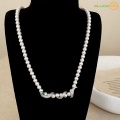 Elegant Pearl Beads Serpentine Design 18k Necklace