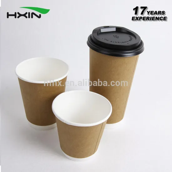 Disposable Double Wall Kraft Coffee Paper Hot PLA Paper Cups