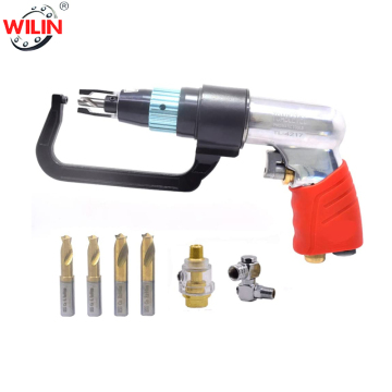 Pneumatic Sheet Metal Drill with Dent Removal Hook and Various Bit Sizes