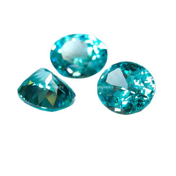 Lab-Cultivated Paraiba Blue Green Egg-Shaped Gemstone Regeneration