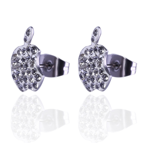 Beautiful costume jewelry precious stud earring apple diamond earring