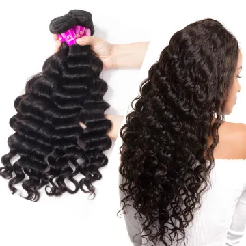 CELIE Wholesale Price Cuticle Aligned Virgin Hair Loose Deep Wave Bundles with Lace Frontal Bouncy Texture Lace Frontal with Bun
