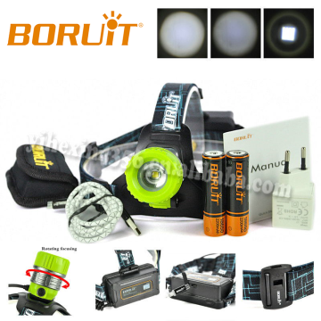 High Quality Boruit B11 Headlamp Cree T6 Led 10 W Rechargeable Headlight