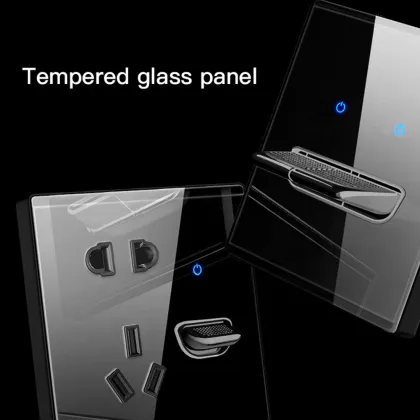 YUNDO 3 Gang 1 Way Z Wave Wall Switch with Glass Plate