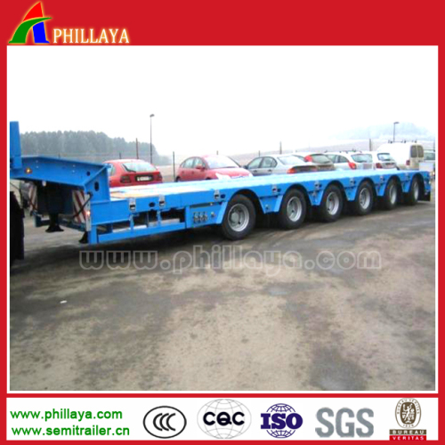 Hydraulic Gooseneck Lowbed Semi Trailer / Flat Bed Trailer