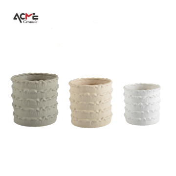 Borong Mini Matte White Ceramic Pot untuk Penanam dan Hiasan Meja Pejabat