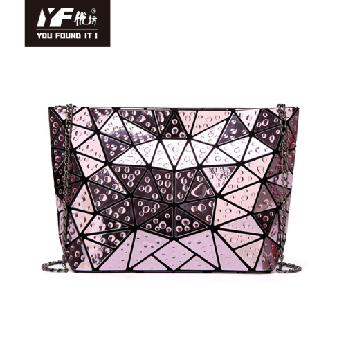 Pu Makeup Bag Geometric waterdrop chain handbag for women makeup bag Factory