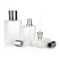 Square frosted glass perfume bottle with sliver sprayer