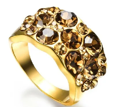 Charm Golden Diamond Ring (FQ-7040)