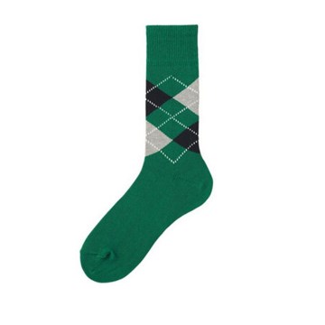 MSP-781 Custom Green Argyle Men Socks for Business Men Dress Socks