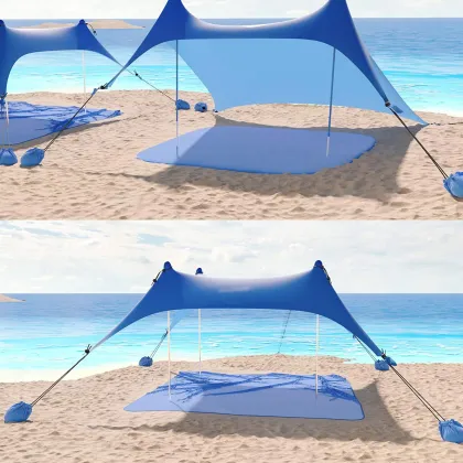 Customized Outdoor Pop-up Beach Sun-shading Canopy Awning with Sand Bags for Travel