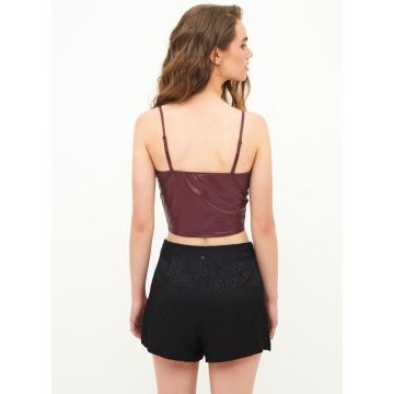 Ladies black leopard print sexy fashion shorts