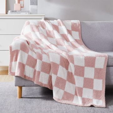 Personalized Microfiber Throw Blankets - 100% Polyester Knitted Checkered, Hot Selling Wholesale Fashion