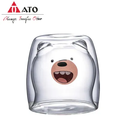 Double Wall Glass Mug Bear Double-layer Glass Mug