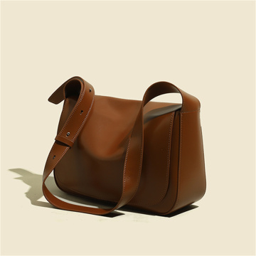 Breiter Gurt echte Leder -Messenger Handtasche