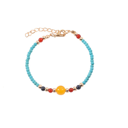 3MM Round Beads Turquoise Gemstone Chakra Bracelet for women Men