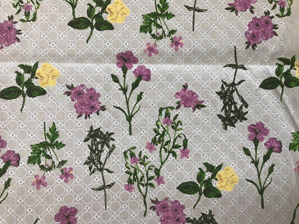 Circle and digital printing Cotton embroider fabric