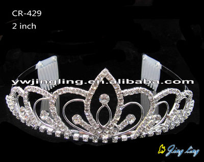 2" small crystal rhinestone birthday tiara hair accessories