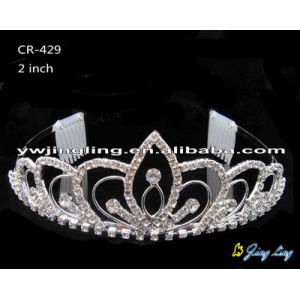 2" small crystal rhinestone birthday tiara hair accessories