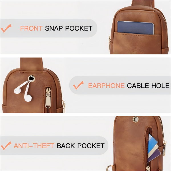 Trendy Single Shoulder Crossbody Bag with Zipper