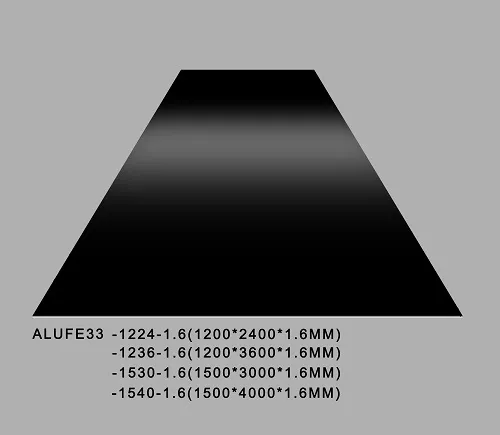 Glossy Black Aluminum Sheet Plate 1.6mmThick 5052 H32