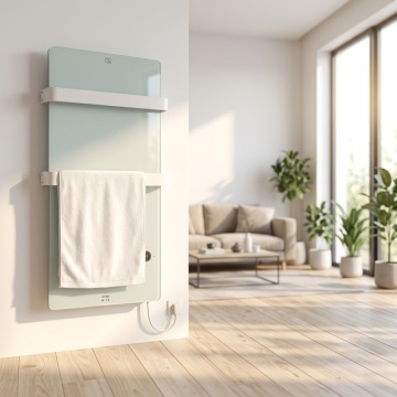 Calentador de panel de vidrio eléctrico inteligente 600W con WiFi Alexa Timer económico de energía montado en la pared