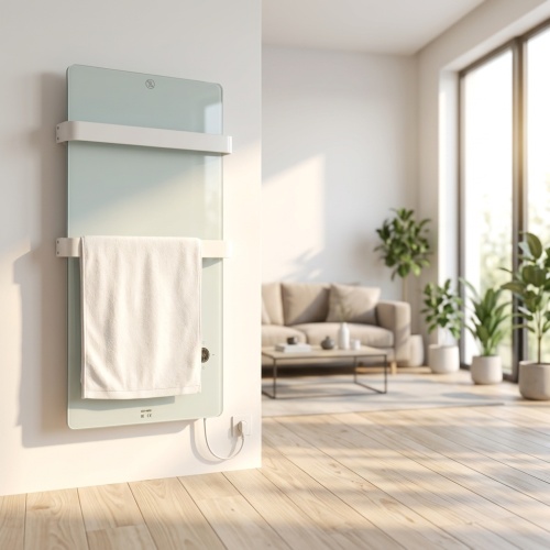 Calentador de panel de vidrio eléctrico inteligente 600W con WiFi Alexa Timer económico de energía montado en la pared