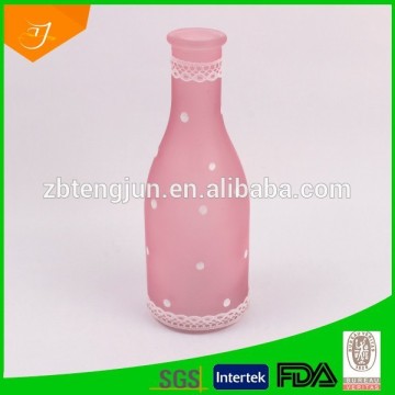 handmade glass bottle, hot selling glass jar, frosted painting glass vase