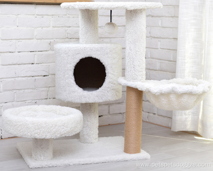 pet bed tree integrated toy platform grabbing post