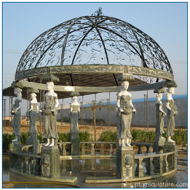 Vida ao ar livre Tamanho Lady Column Multi Color Marble Gazebo