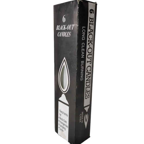 6pcs Black Box Household Cheap Wax White Candles