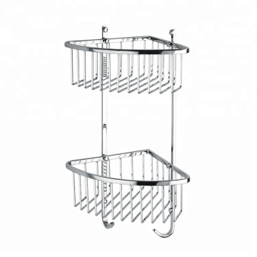 Stainless Steel Bathroom Wall Shelf - Two Tier Corner Triangle Shower Organizer