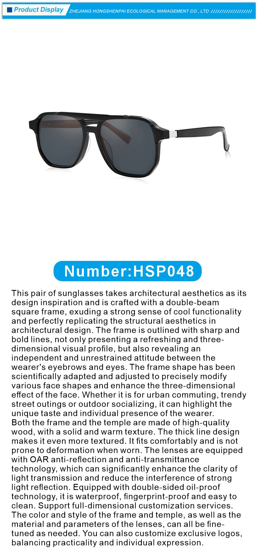 Sustainable Eco-Friendly Acetate Sunglasses