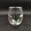 Hittebestendig wijnglas met groene boom erin